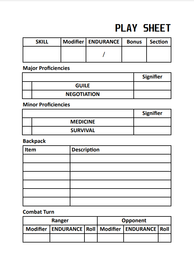 Play Sheet