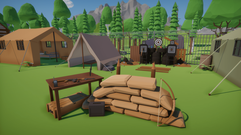 Low Poly Post Apocalyptic Village by JustCreate3D