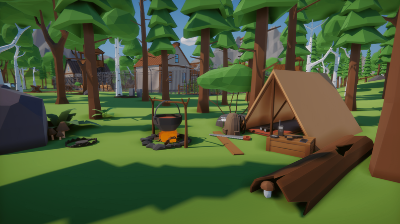 Low Poly Post Apocalyptic Village by JustCreate3D