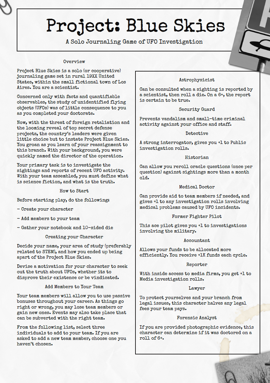 Screenshot 3 for Project: Blue Skies - Solo UFO Journaling