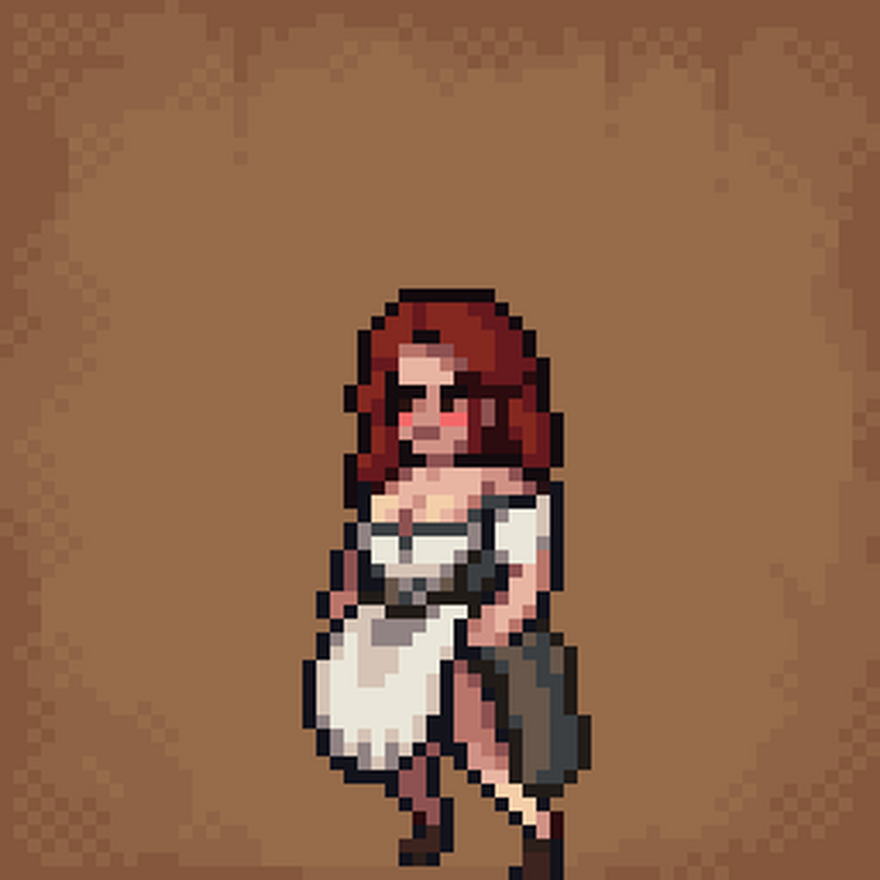 Pixel Art Female Maid Character - 2D Sidescroller by GandalfHardcore