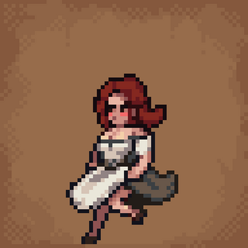 Pixel Art Female Maid Character - 2D Sidescroller by GandalfHardcore