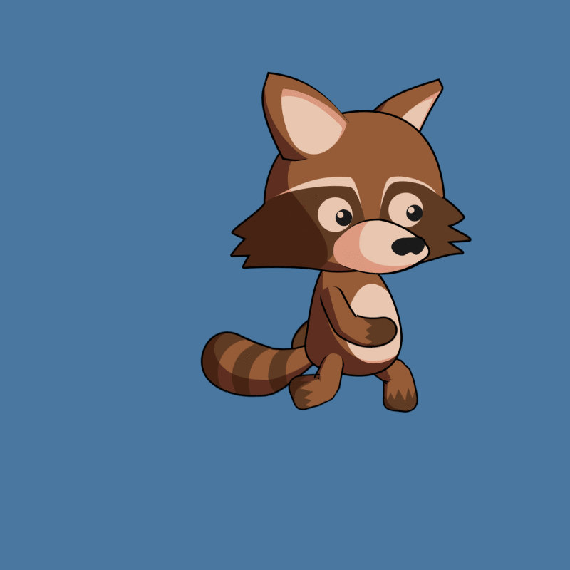 Cute raccoon 2d game sprite and animations by null painter