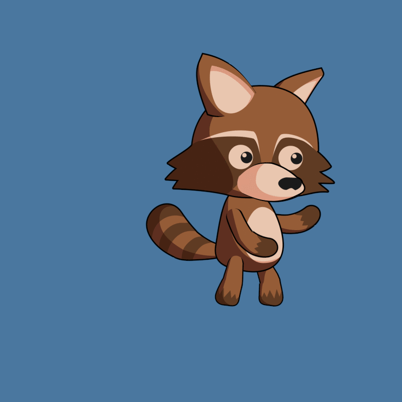 Cute raccoon 2d game sprite and animations by null painter