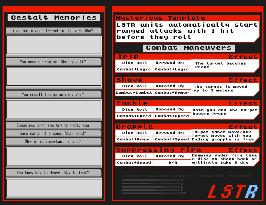 Screenshot 4 for Crossfade - An Unofficial Signalis TTRPG