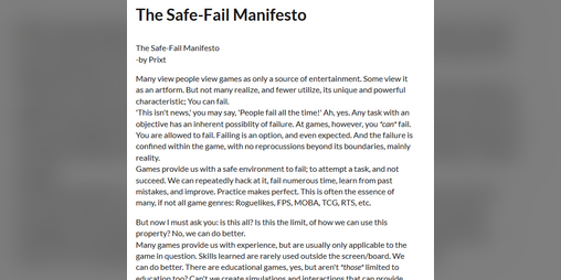 Cover image for The Safe-Fail Manifesto