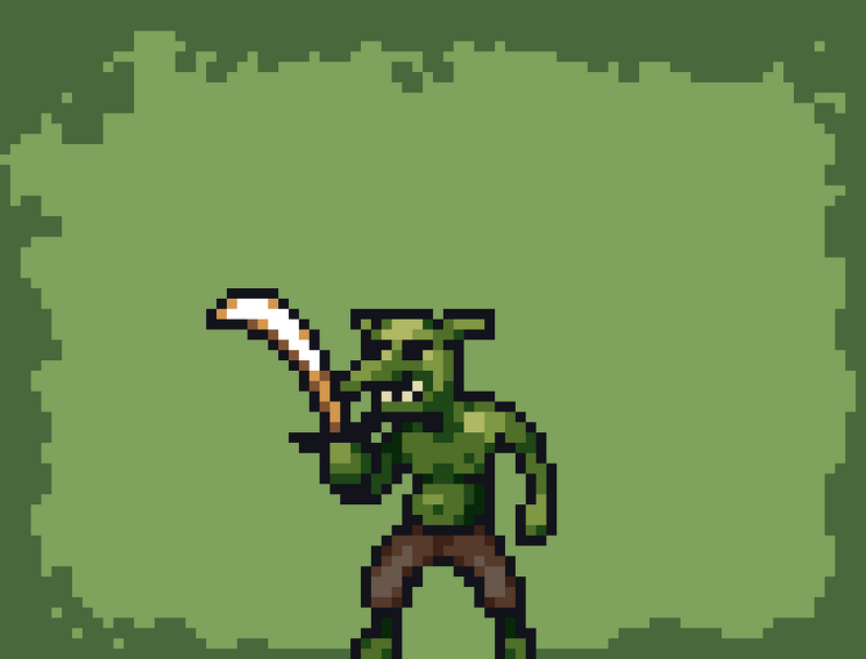 Pixel Art Goblin Character - 2D Sidescroller Enemy by GandalfHardcore