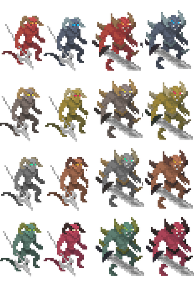 Demon 3- Top Down Pixel Art Character Assets by sanctumpixel