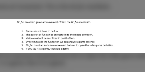 Cover image for No fun manifesto