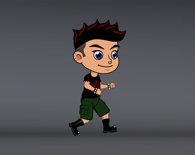 Roxy The Punk 2d Animated Sprite For Game Development By Null Pai