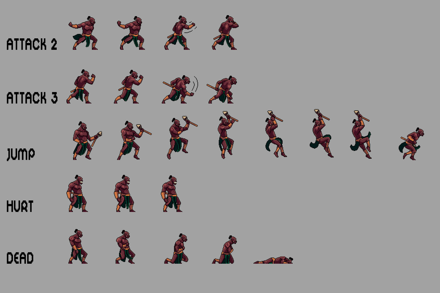 Orc Pixel Character Sprite Pack by Free Game Assets (GUI, Sprite, Tilesets)
