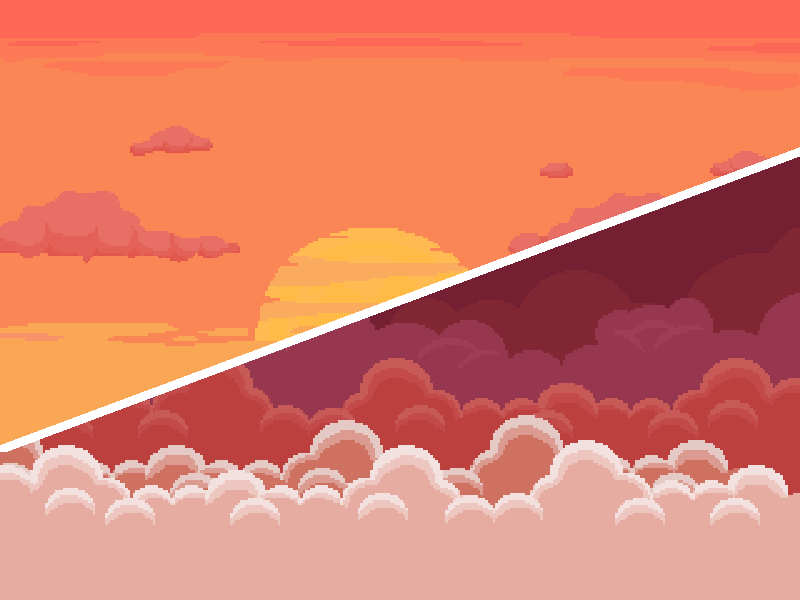 2D Pixel Art Backgrounds ( 10 Sky & Cloud ) by Arludus