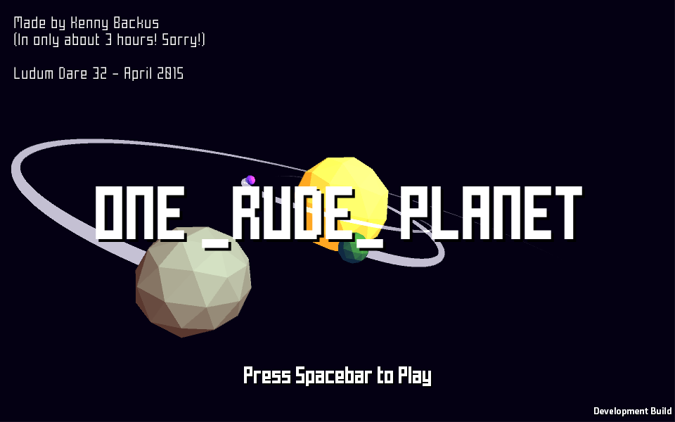 Cover image for ONE _RUDE_ PLANET