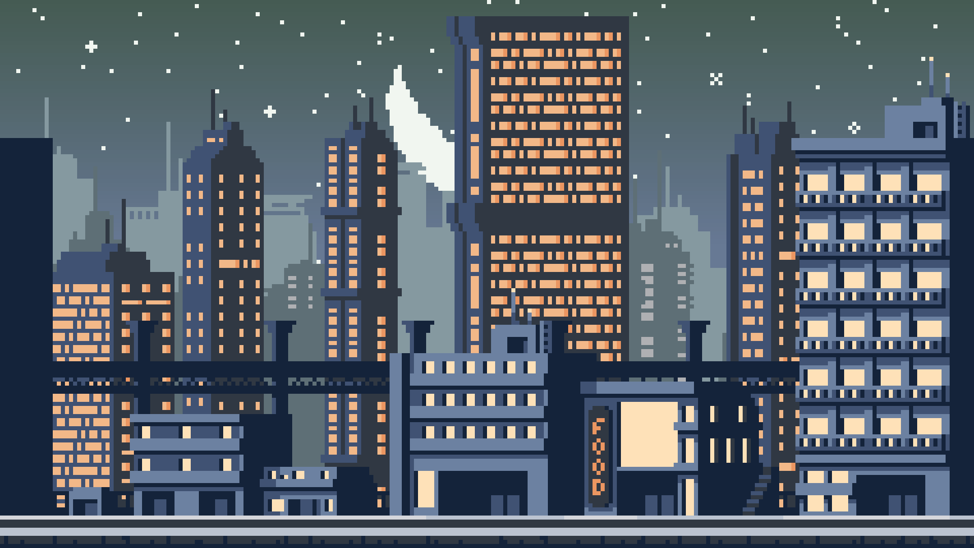 Pixel City Background Pack by Noah Longsfellow