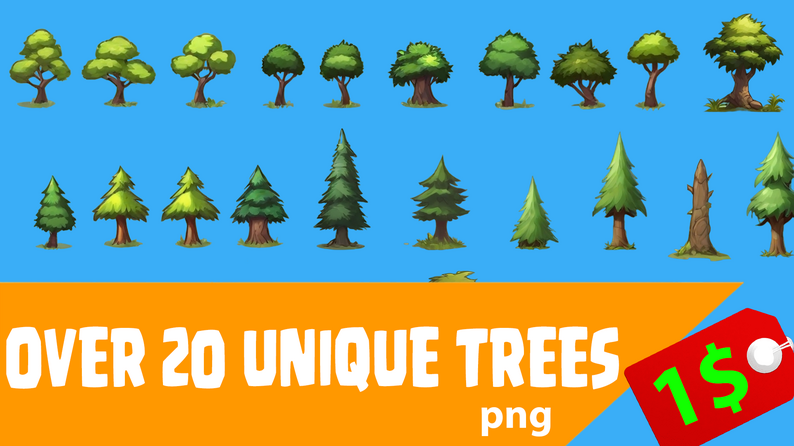 Tree Paradise: Collection of high-quality 2D Trees by FiveStarGames