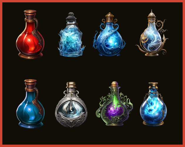 FREE Elemental Potion Asset Pack by GNDLF The Maker