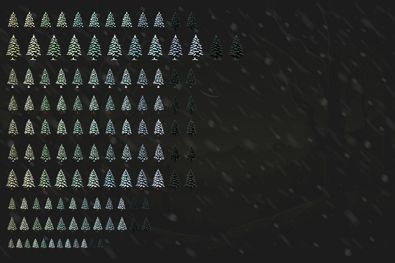 FREE Pixel Art Spruce Tree Pack - SNOW EDITION - Animated by karsiori