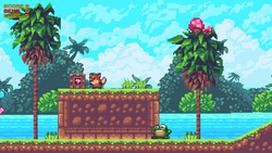 Gameplay Screenshot - Fox looking at gem powerup