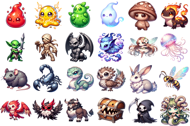 Cute monster Set #2 free version by TrulyMalicious