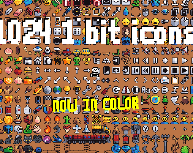 1024 1bit + color pixel art pack by voxeledphoton