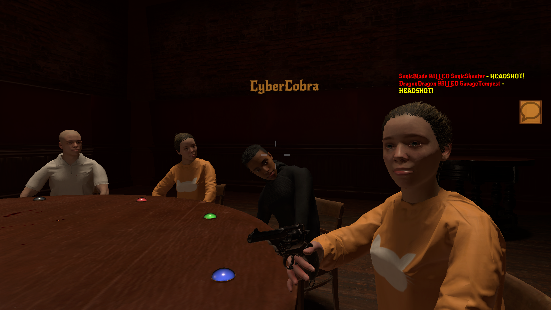 Seven - An online multiplayer game where you play Russian roulette with  others in a room. 