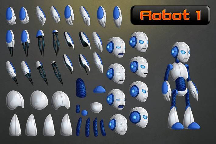 Free 2D Game Asset - Robot Ball Sprites - Bevouliin