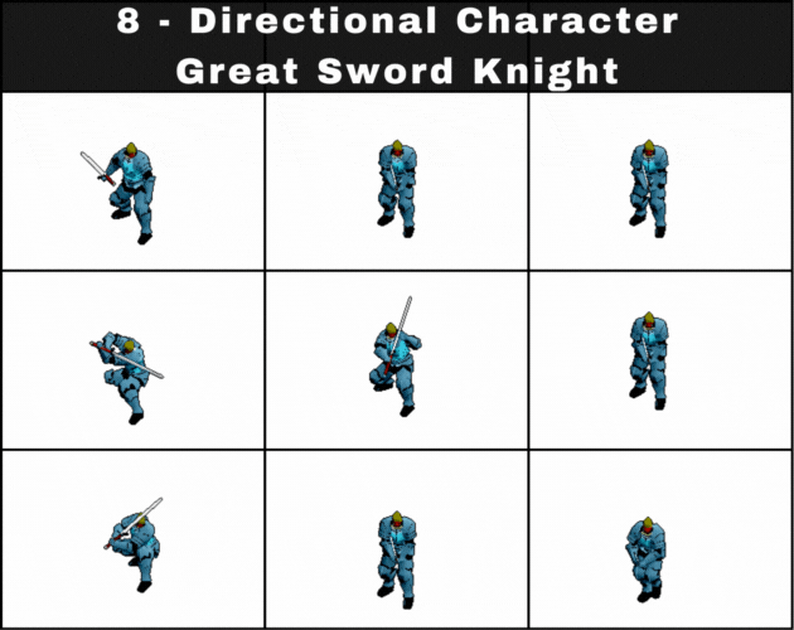 8 Directional Greatsword Knight Character by Hormelz