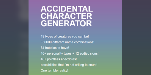 Cover image for Accidental Character Generator