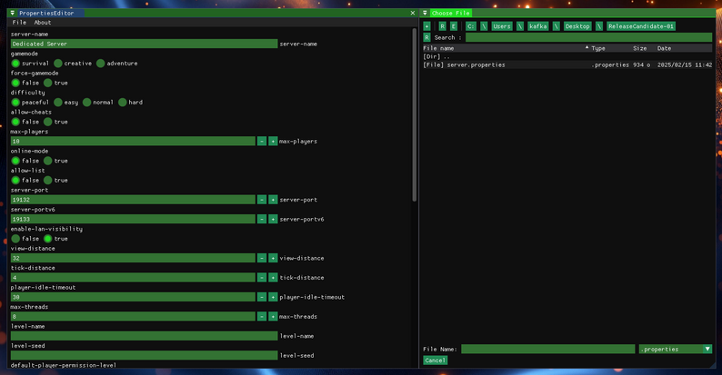 MCBE Server Properties Editor by kafka021