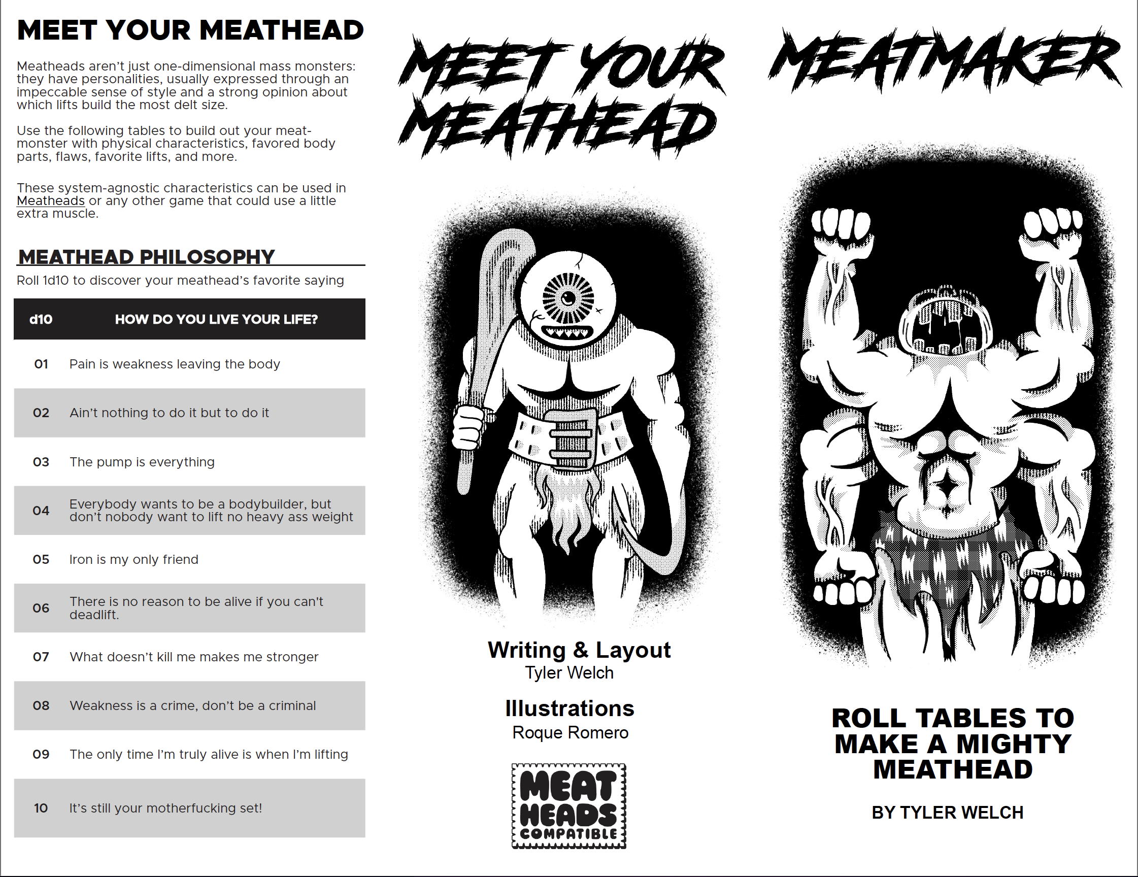 MEATMAKER Mighty Roll Tables For Massive Meatheads By Tyler