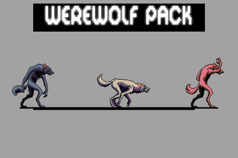 Free Werewolf Sprite Pixel Characters by Free Game Assets (GUI, Sprite ...