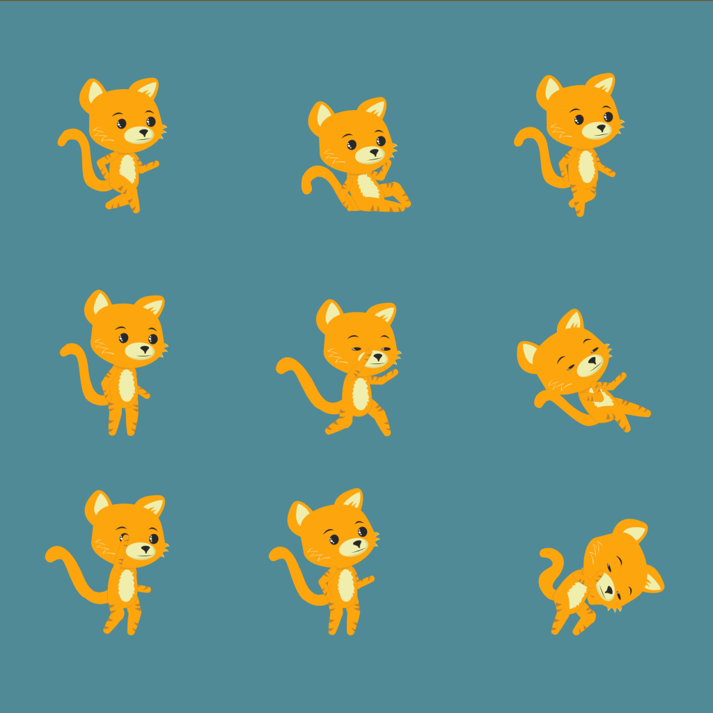 Orange Cat Animated Game Sprite by stitch