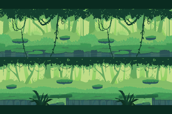 Parallax Jungle Game Backgrounds by Free Game Assets (GUI, Sprite