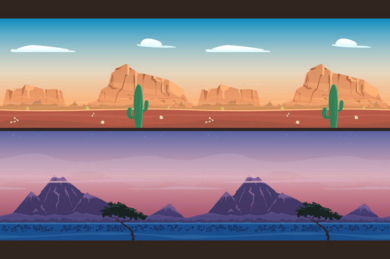 Parallax Mountain Backgrounds by Free Game Assets (GUI, Sprite, Tilesets)