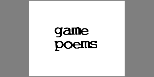 Cover image for game poems