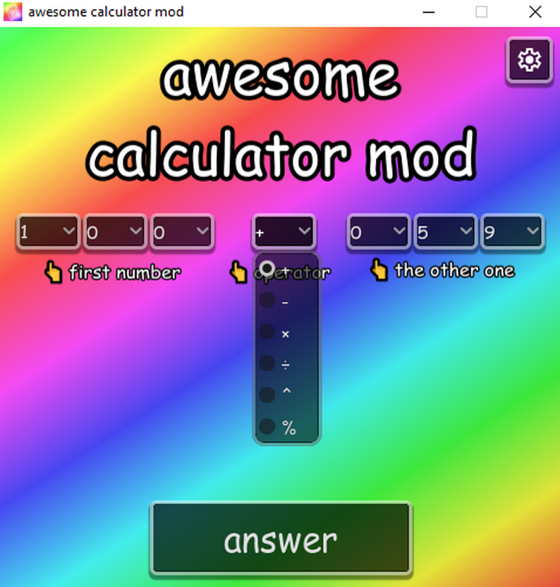 awesome calculator mod by Epixium