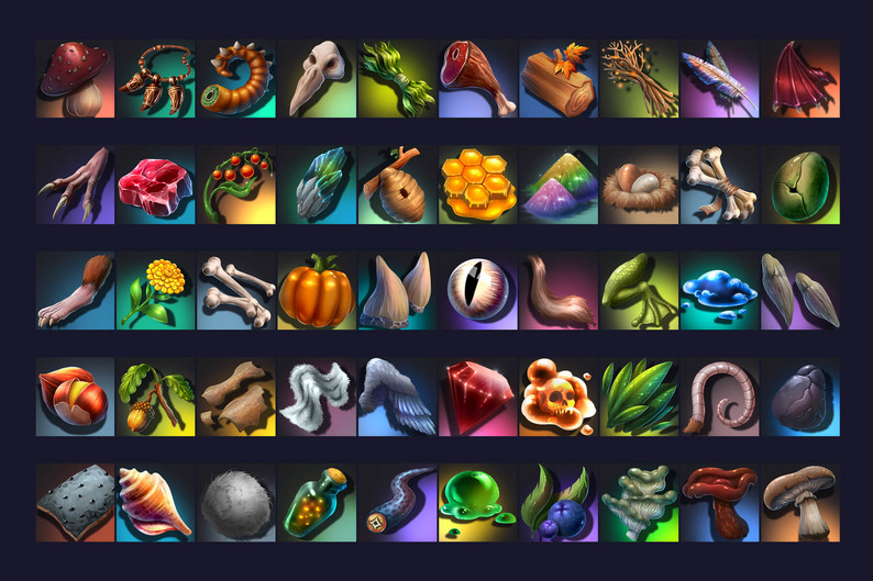 Monster loot Icons Pack by Free Game Assets (GUI, Sprite, Tilesets)