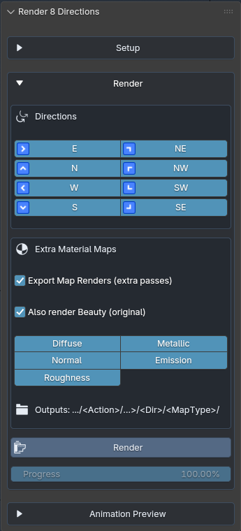 Screenshot 8 for 8 Directions Render Plugin for Blender