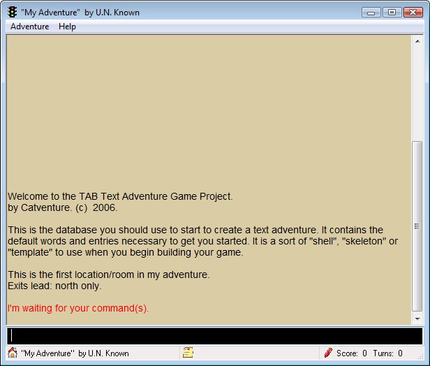 TAB - Text Adventure; Interactive Fiction Creator (PC - Windows XP