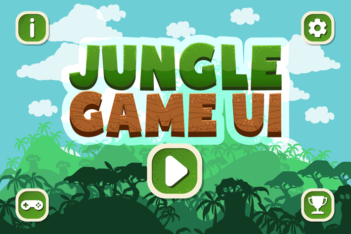 Free Jungle Cartoon GUI by Free Game Assets (GUI, Sprite, Tilesets)