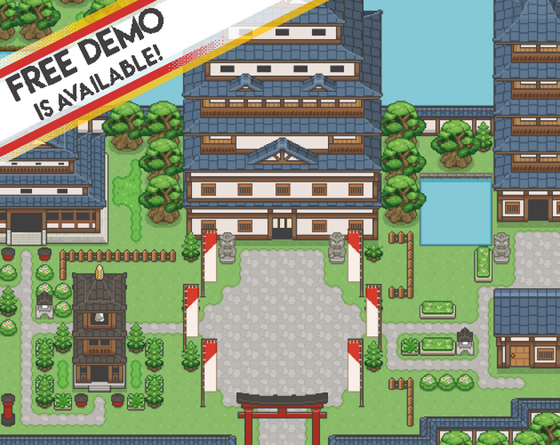 RPG Asset: Buildings Tileset Pack - Traditional Japanese by VectoRaith