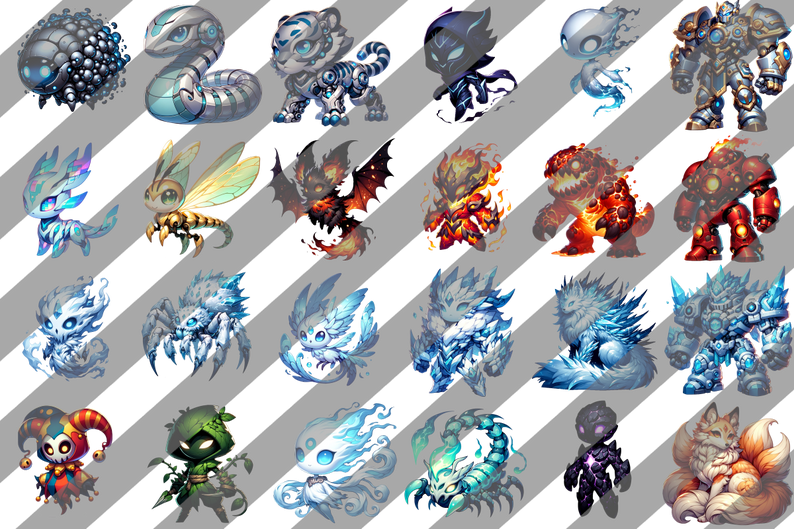 Cute monster Set #4 free version by TrulyMalicious