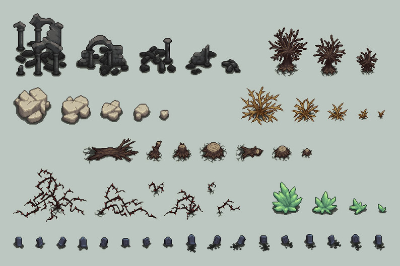 Free Undead Pixel Tileset Top Down by Free Game Assets (GUI, Sprite ...