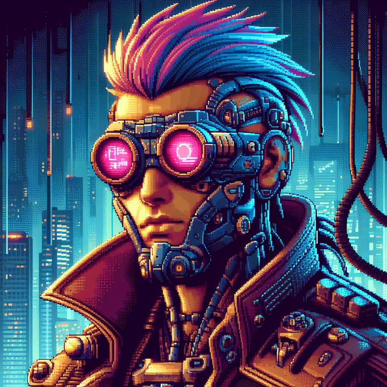 Outlander Pixel Pattern Free Pixel Art Cyberpunk Character Portraits Pack by The Outlander