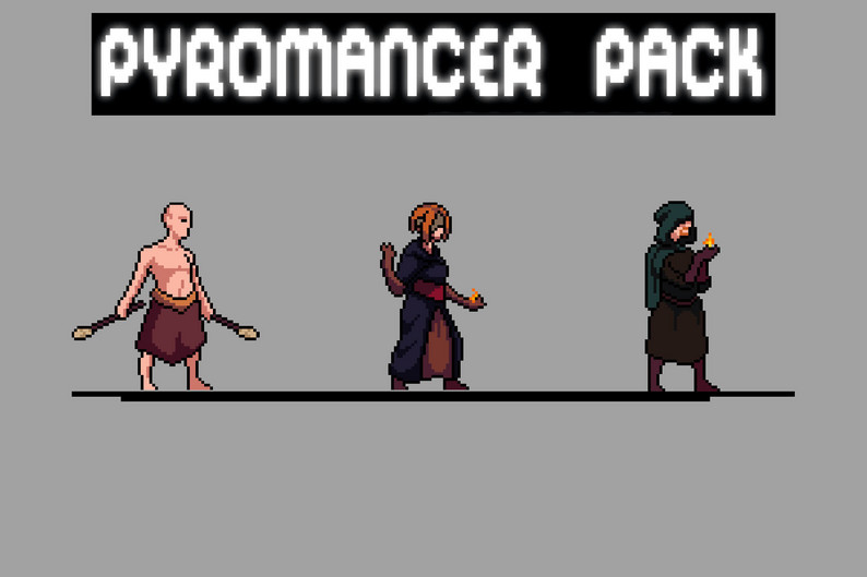 Pyromancer Pixel Sprite Sheets Pack by Free Game Assets (GUI, Sprite ...