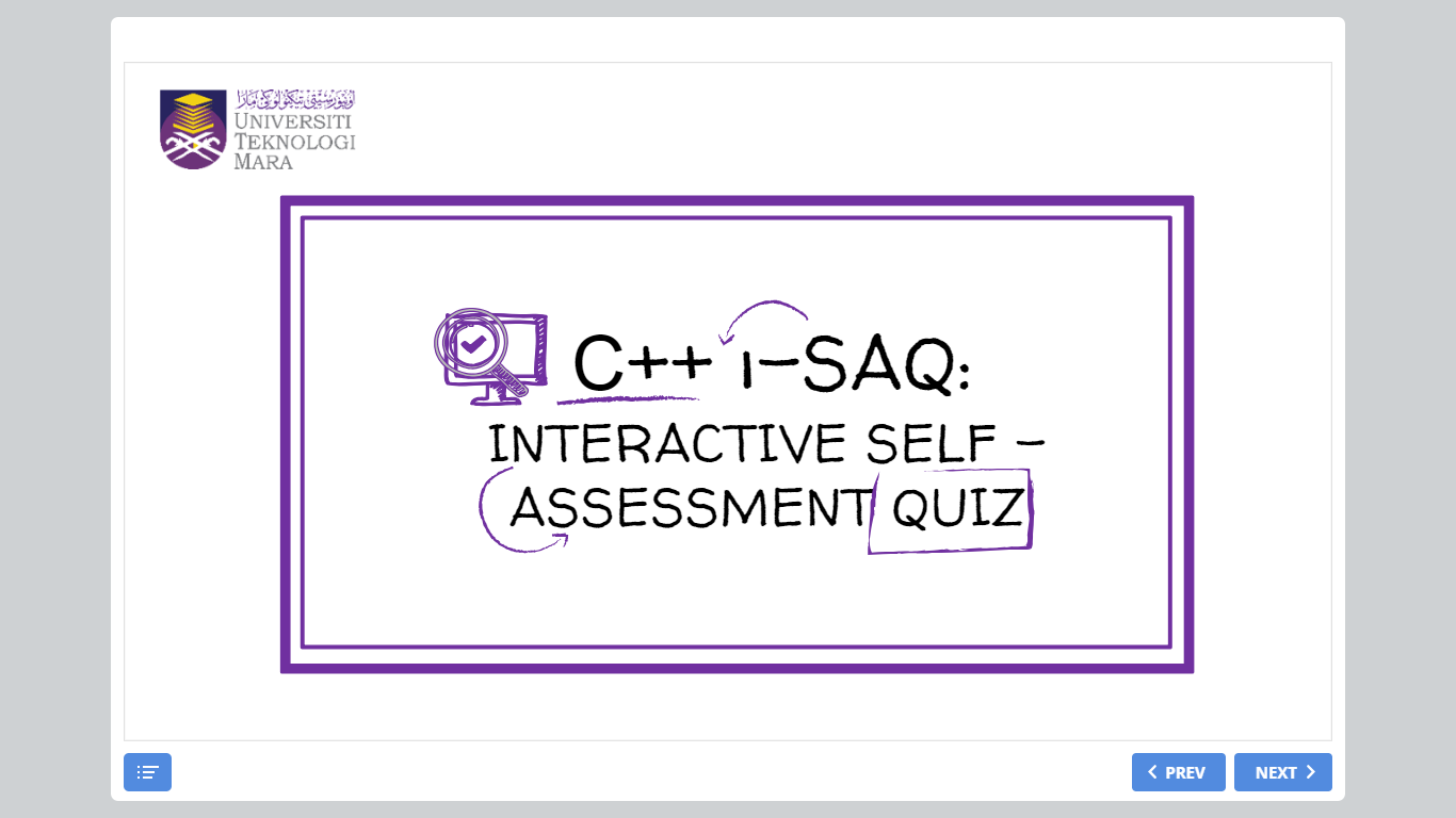 C++ Interactive Self-Assessment Quiz by cpp-isaq