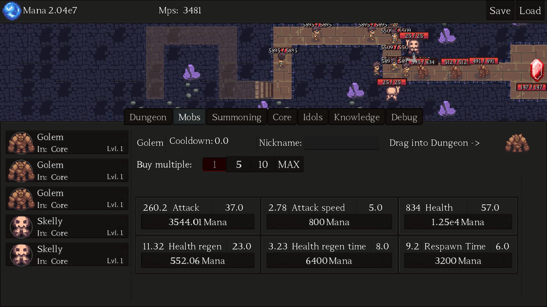 Screenshot 3 for A Dungeon Is You (Idle / Incremental Sim)
