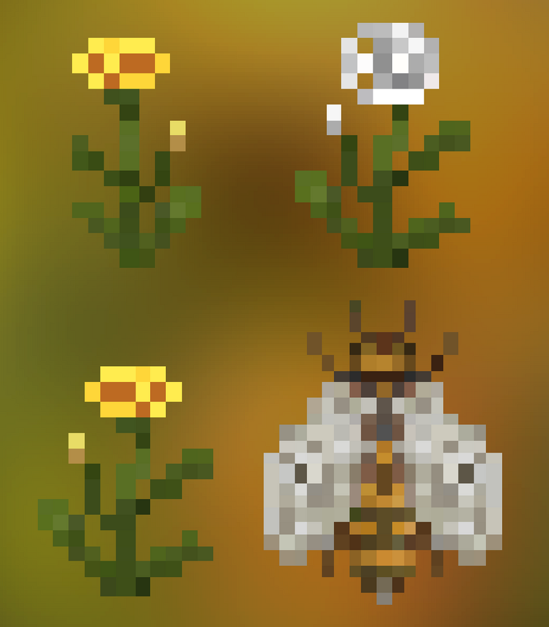 Springtime Dandelion Pixel Art Assets by BTL games