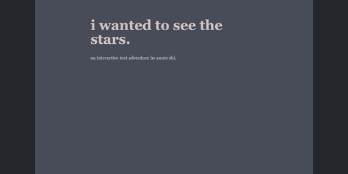 Cover image for i wanted to see the stars
