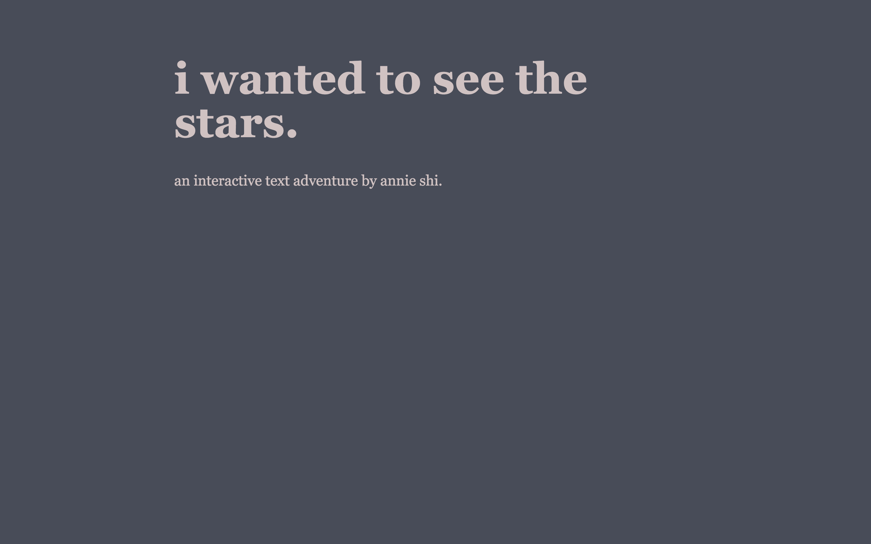 Cover image for i wanted to see the stars
